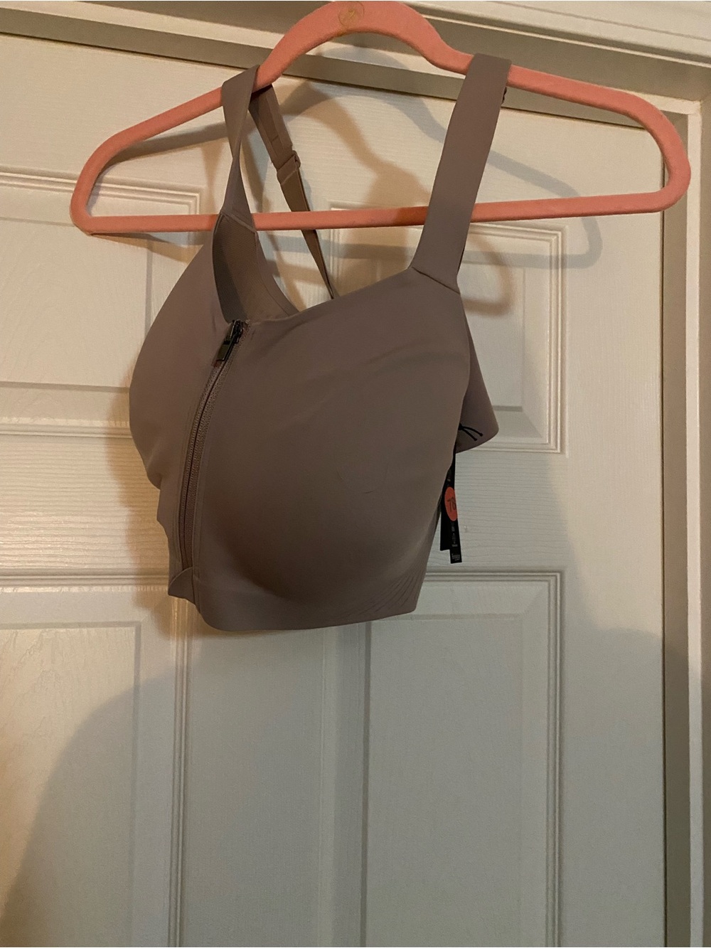 VSX Front-Zip Sports Bra in Taupe